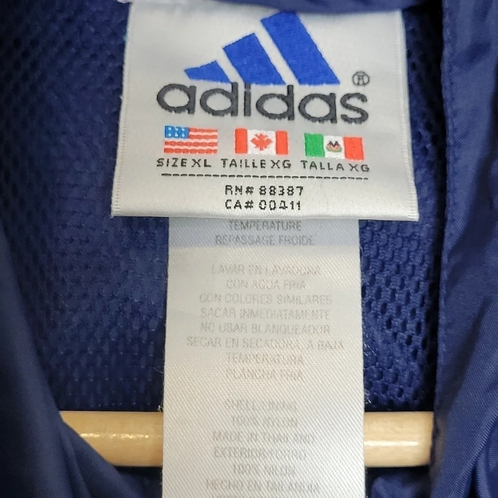 Adidas Blue Windbreaker with White Stripes - Picture 5 of 8